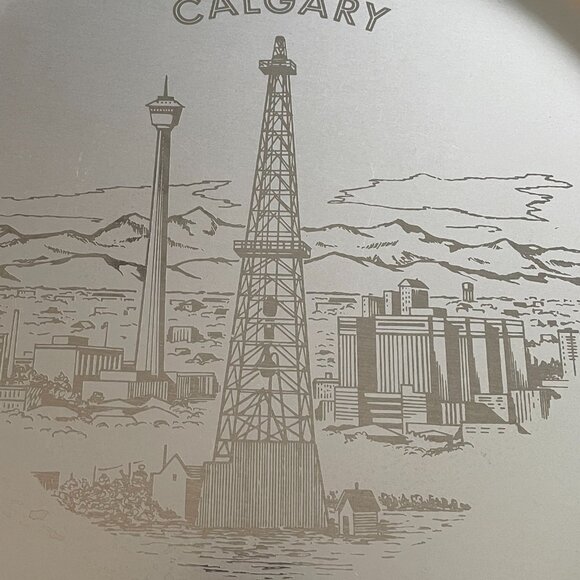 Vintage Calgary Husky Tower Metal Tray - Picture 2 of 4